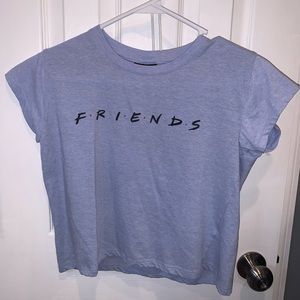 Friends tv show midriff T-shirt - light blue M